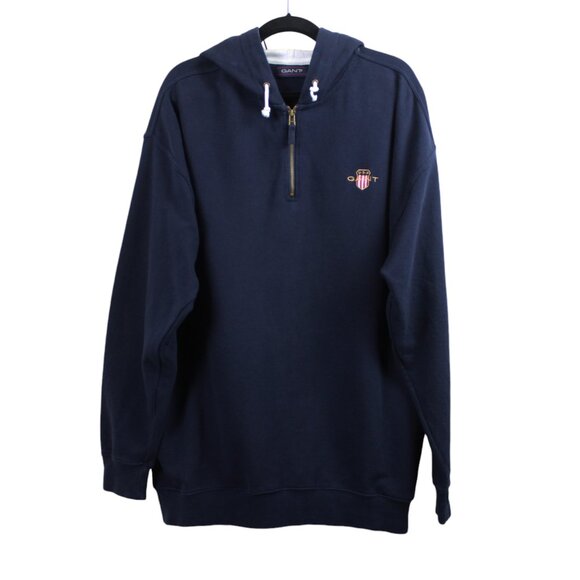 Gant U.S.A. Navy Blue Embroidered Shield Hoodie - Picture 1 of 16